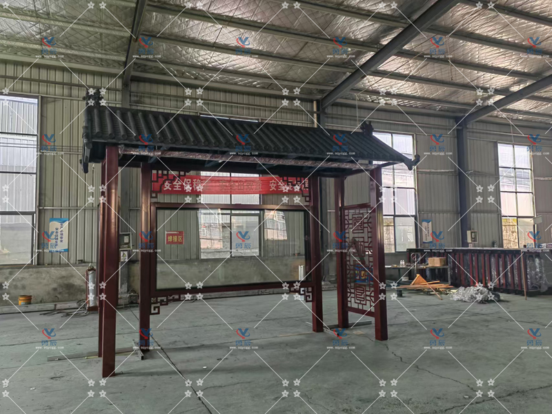 甘肃金昌仿古候车亭制作完工